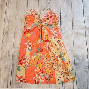 ZARA satin floral dress